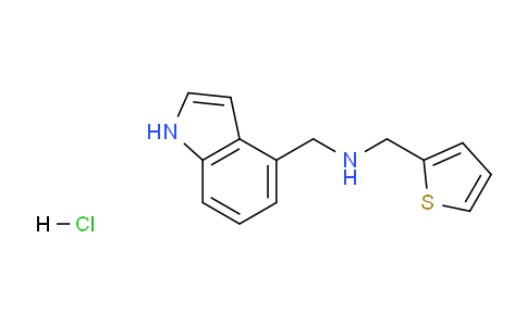 CAS No. 944897-19-2, N-((1H-Indol-4-yl)methyl)-1-(thiophen-2-yl)methanamine hydrochloride