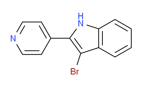 CAS No. 343350-55-0, 3-Bromo-2-(pyridin-4-yl)-1H-indole