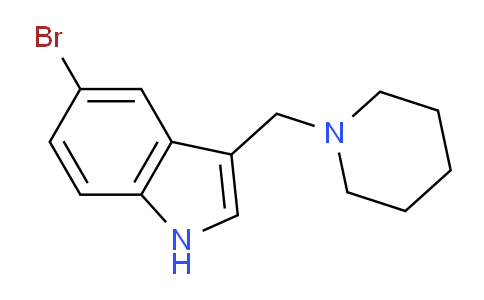CAS No. 1108616-49-4, 5-Bromo-3-(piperidin-1-ylmethyl)-1H-indole