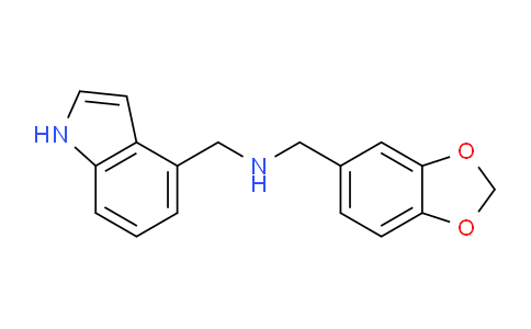 CAS No. 944897-10-3, N-((1H-Indol-4-yl)methyl)-1-(benzo[d][1,3]dioxol-5-yl)methanamine