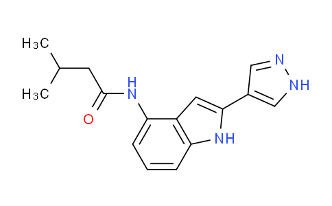 CAS No. 827318-38-7, N-(2-(1H-Pyrazol-4-yl)-1H-indol-4-yl)-3-methylbutanamide
