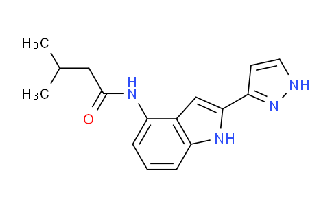 CAS No. 827318-39-8, N-(2-(1H-Pyrazol-3-yl)-1H-indol-4-yl)-3-methylbutanamide