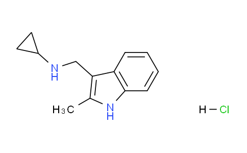 CAS No. 920465-12-9, N-((2-Methyl-1H-indol-3-yl)methyl)cyclopropanamine hydrochloride