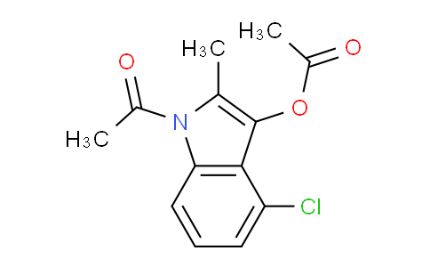 CAS No. 5446-21-9, 1-Acetyl-4-chloro-2-methyl-1H-indol-3-yl acetate