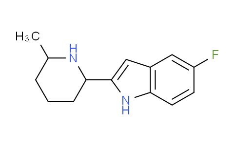 CAS No. 1429085-95-9, 5-Fluoro-2-(6-methylpiperidin-2-yl)-1H-indole