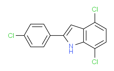 CAS No. 881040-20-6, 4,7-Dichloro-2-(4-chlorophenyl)-1H-indole
