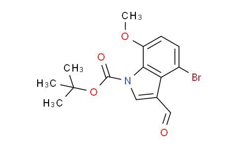 CAS No. 1394899-06-9, tert-Butyl 4-bromo-3-formyl-7-methoxy-1H-indole-1-carboxylate
