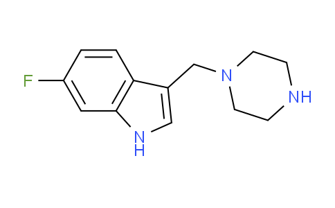 CAS No. 1283718-37-5, 6-Fluoro-3-(piperazin-1-ylmethyl)-1H-indole
