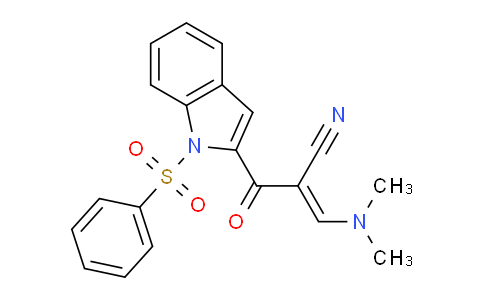 CAS No. 1265231-91-1, 3-(Dimethylamino)-2-(1-(phenylsulfonyl)-1H-indole-2-carbonyl)acrylonitrile
