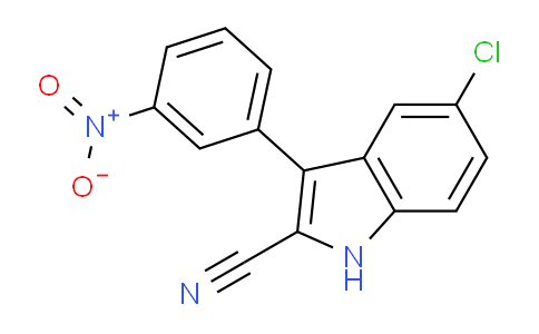 CAS No. 62039-79-6, 5-Chloro-3-(3-nitrophenyl)-1H-indole-2-carbonitrile