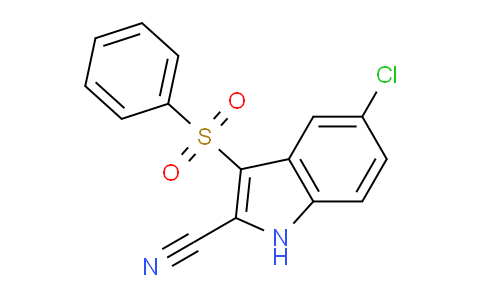 CAS No. 918142-80-0, 5-Chloro-3-(phenylsulfonyl)-1H-indole-2-carbonitrile