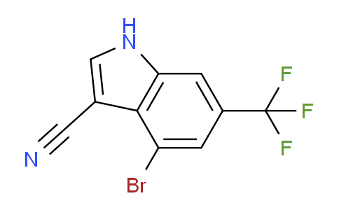 CAS No. 1360893-39-5, 4-Bromo-6-(trifluoromethyl)-1H-indole-3-carbonitrile