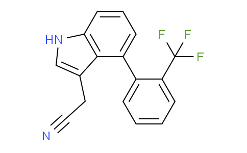 CAS No. 1261786-56-4, 2-(4-(2-(Trifluoromethyl)phenyl)-1H-indol-3-yl)acetonitrile
