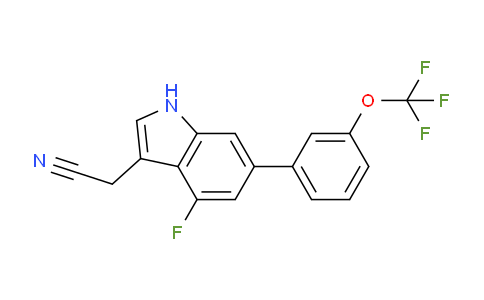 CAS No. 1261798-50-8, 4-Fluoro-6-(3-(trifluoromethoxy)phenyl)indole-3-acetonitrile