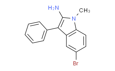 CAS No. 62693-69-0, 5-Bromo-1-methyl-3-phenyl-1H-indol-2-amine