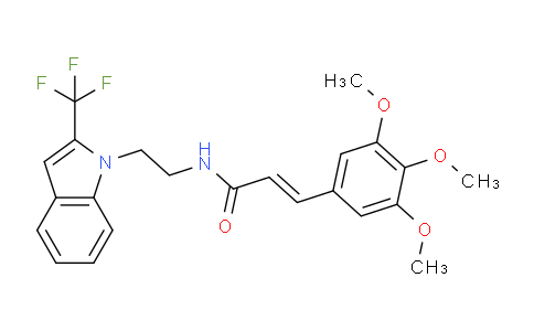 CAS No. 1415716-58-3, (E)-N-(2-(2-(Trifluoromethyl)-1H-indol-1-yl)ethyl)-3-(3,4,5-trimethoxyphenyl)acrylamide