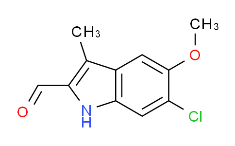 CAS No. 1368473-04-4, 6-Chloro-5-methoxy-3-methyl-1H-indole-2-carbaldehyde