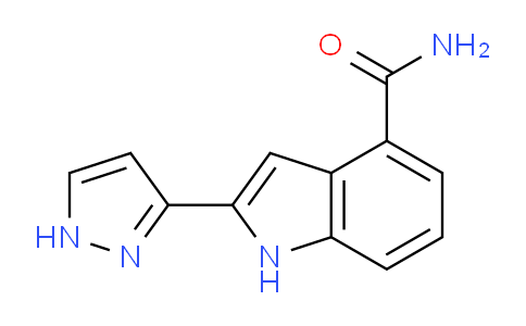 CAS No. 827316-70-1, 2-(1H-Pyrazol-3-yl)-1H-indole-4-carboxamide