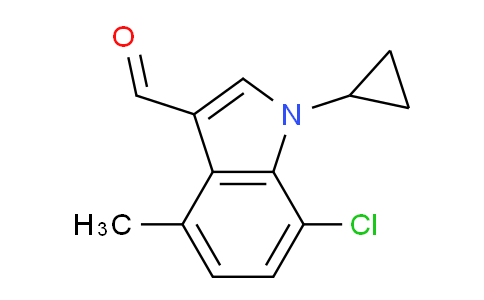 CAS No. 1350761-10-2, 7-Chloro-1-cyclopropyl-4-methyl-1H-indole-3-carbaldehyde