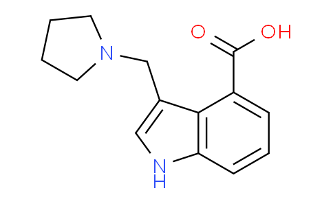 CAS No. 1171833-99-0, 3-(Pyrrolidin-1-ylmethyl)-1H-indole-4-carboxylic acid