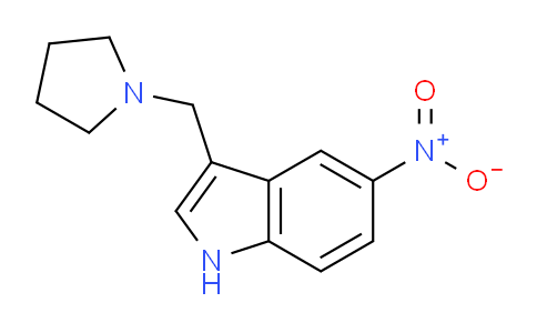 CAS No. 3414-68-4, 5-nitro-3-(pyrrolidin-1-ylmethyl)-1H-indole
