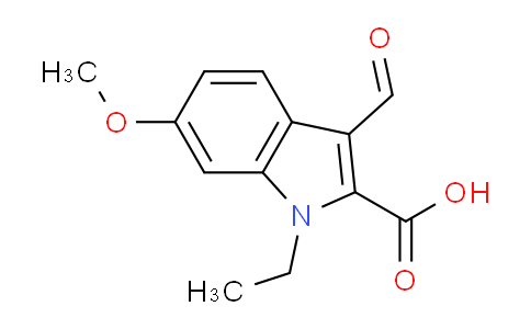 CAS No. 1242952-01-7, 1-Ethyl-3-formyl-6-methoxy-1H-indole-2-carboxylic acid