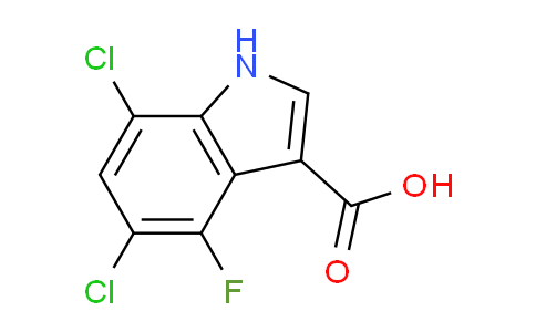 CAS No. 948581-70-2, 5,7-Dichloro-4-fluoro-1H-indole-3-carboxylic acid