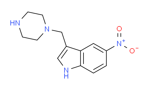 CAS No. 1956324-74-5, 5-Nitro-3-(piperazin-1-ylmethyl)-1H-indole