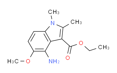 CAS No. 52535-65-6, Ethyl 4-amino-5-methoxy-1,2-dimethyl-1H-indole-3-carboxylate