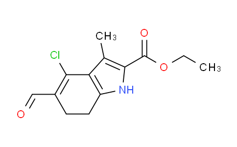 CAS No. 351073-97-7, Ethyl 4-chloro-5-formyl-3-methyl-6,7-dihydro-1H-indole-2-carboxylate