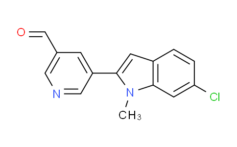 CAS No. 1202551-93-6, 5-(6-Chloro-1-methyl-1H-indol-2-yl)nicotinaldehyde