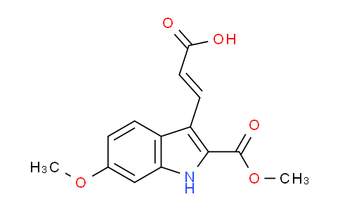 CAS No. 885273-67-6, 3-(6-Methoxy-2-(methoxycarbonyl)-1H-indol-3-yl)acrylic acid