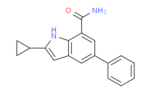 CAS No. 1211592-88-9, 2-Cyclopropyl-5-phenyl-1H-indole-7-carboxamide