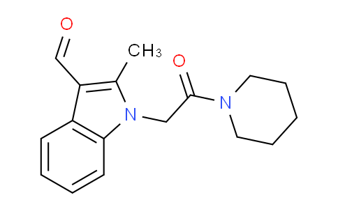 CAS No. 433693-53-9, 2-Methyl-1-(2-oxo-2-(piperidin-1-yl)ethyl)-1H-indole-3-carbaldehyde