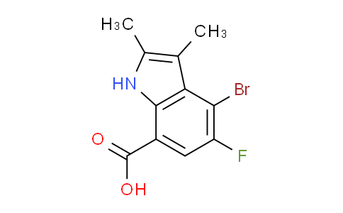 CAS No. 1912445-96-5, 4-Bromo-5-fluoro-2,3-dimethyl-1H-indole-7-carboxylic acid