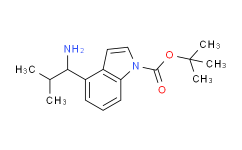 CAS No. 1707370-02-2, tert-Butyl 4-(1-amino-2-methylpropyl)-1H-indole-1-carboxylate