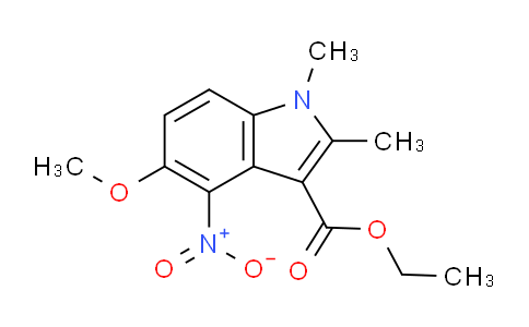 CAS No. 52535-61-2, Ethyl 5-methoxy-1,2-dimethyl-4-nitro-1H-indole-3-carboxylate