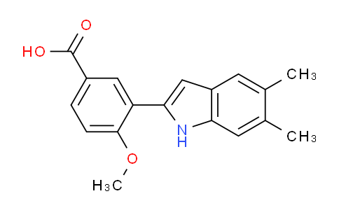 CAS No. 835595-03-4, 3-(5,6-Dimethyl-1H-indol-2-yl)-4-methoxybenzoic acid