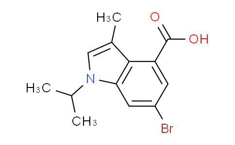 CAS No. 1346575-60-7, 6-Bromo-1-isopropyl-3-methyl-1H-indole-4-carboxylic acid