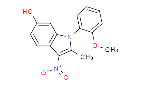 CAS No. 506429-45-4, 1-(2-Methoxyphenyl)-2-methyl-3-nitro-1H-indol-6-ol