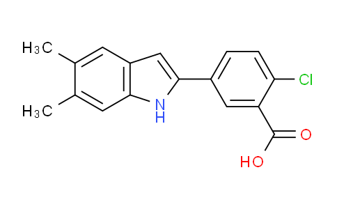 CAS No. 835595-04-5, 2-Chloro-5-(5,6-dimethyl-1H-indol-2-yl)benzoic acid
