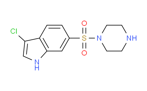 CAS No. 919536-48-4, 3-Chloro-6-(piperazin-1-ylsulfonyl)-1H-indole