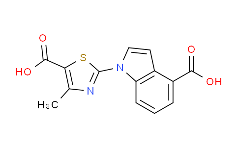 CAS No. 1160264-33-4, 2-(4-Carboxy-1H-indol-1-yl)-4-methylthiazole-5-carboxylic acid
