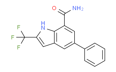 CAS No. 1211597-10-2, 5-Phenyl-2-(trifluoromethyl)-1H-indole-7-carboxamide