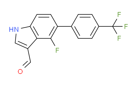 CAS No. 1261565-22-3, 4-Fluoro-5-(4-(trifluoromethyl)phenyl)indole-3-carboxaldehyde