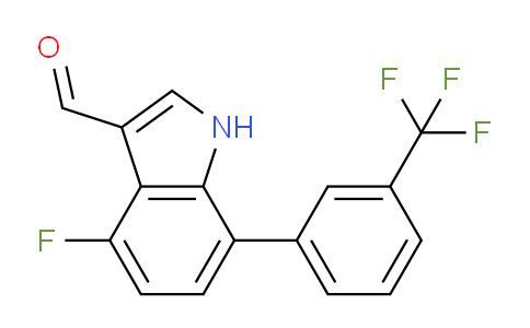 CAS No. 1261464-47-4, 4-Fluoro-7-(3-(trifluoromethyl)phenyl)indole-3-carboxaldehyde