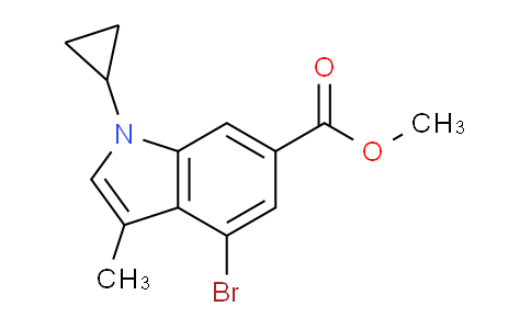 CAS No. 1956380-38-3, Methyl 4-bromo-1-cyclopropyl-3-methyl-1H-indole-6-carboxylate