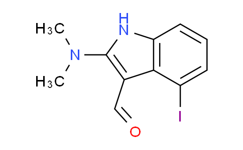 CAS No. 1203897-96-4, 2-(Dimethylamino)-4-iodo-1H-indole-3-carbaldehyde