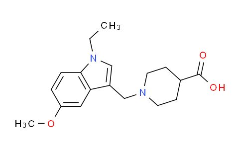 CAS No. 1170842-40-6, 1-((1-Ethyl-5-methoxy-1H-indol-3-yl)methyl)piperidine-4-carboxylic acid