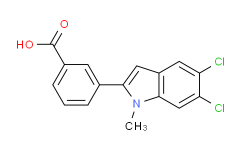CAS No. 835595-02-3, 3-(5,6-Dichloro-1-methyl-1H-indol-2-yl)benzoic acid